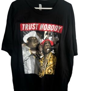 Biggie & Tupac "Trust Nobody" Black T-shirt  2XL